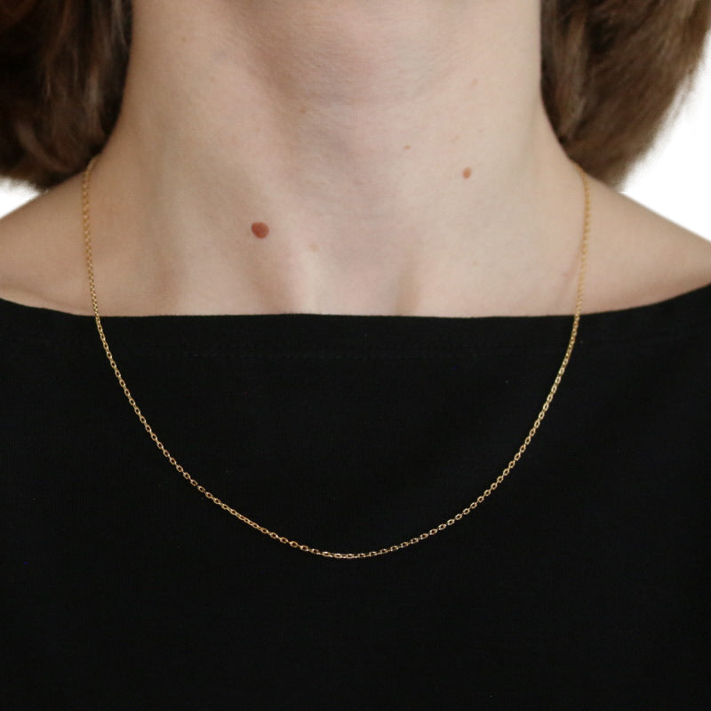 Diamond Cut Cable Chain Necklace Yellow Gold