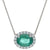 1.22ct Emerald & Diamond Necklace White Gold