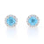 1.14ctw Blue Topaz & Diamond Earrings White Gold