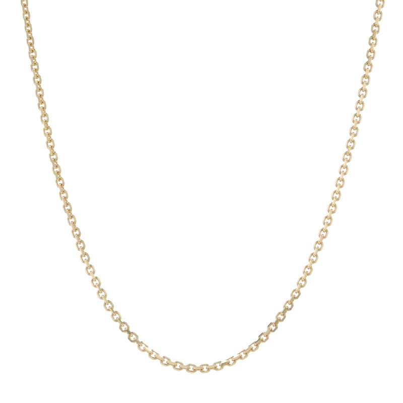Diamond Cut Cable Chain Necklace Yellow Gold