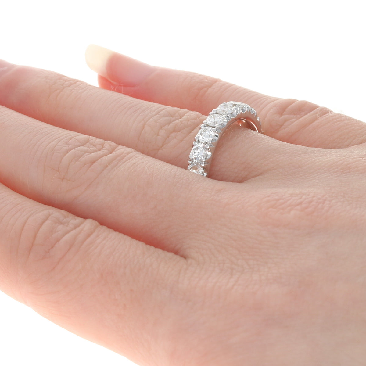 1.33ctw Diamond French Set Ring White Gold