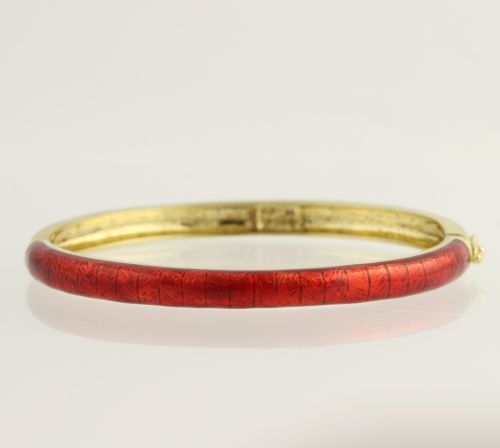 Hidalgo Red Enameled Bangle Bracelet