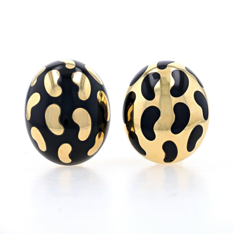 Onyx Earrings Yellow Gold