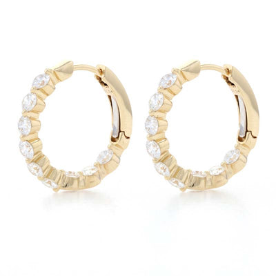1.54ctw Diamond Earrings Yellow Gold