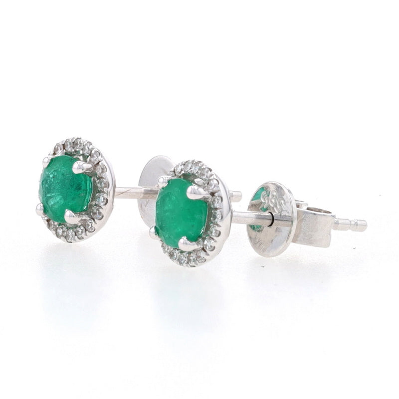 .62ctw Emerald & Diamond Earrings White Gold