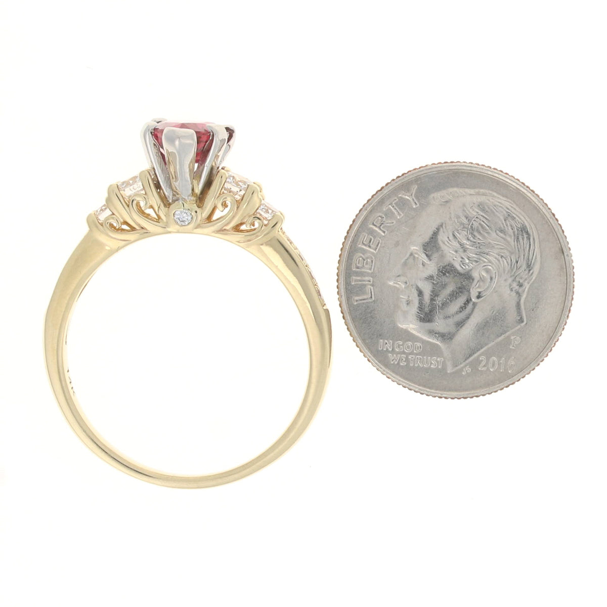 1.39ct Ruby & Diamond Ring Yellow Gold
