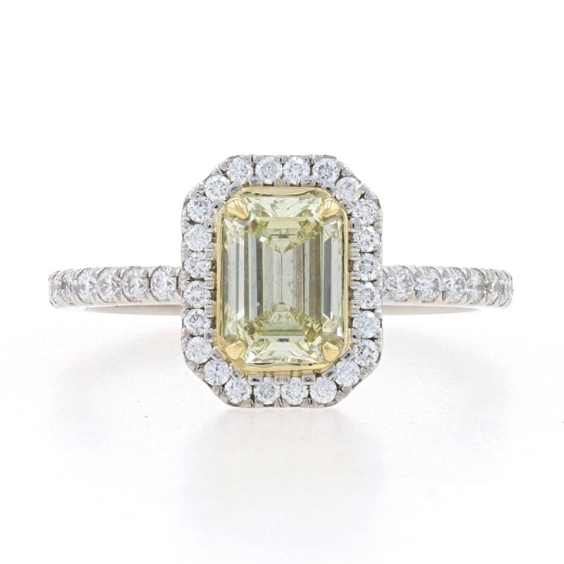 .82ct Fancy Yellow Diamond Ring Platinum & Yellow Gold