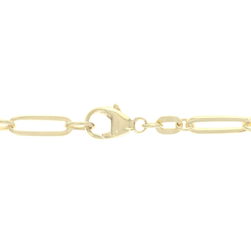 Paperclip Chain Necklace Yellow Gold