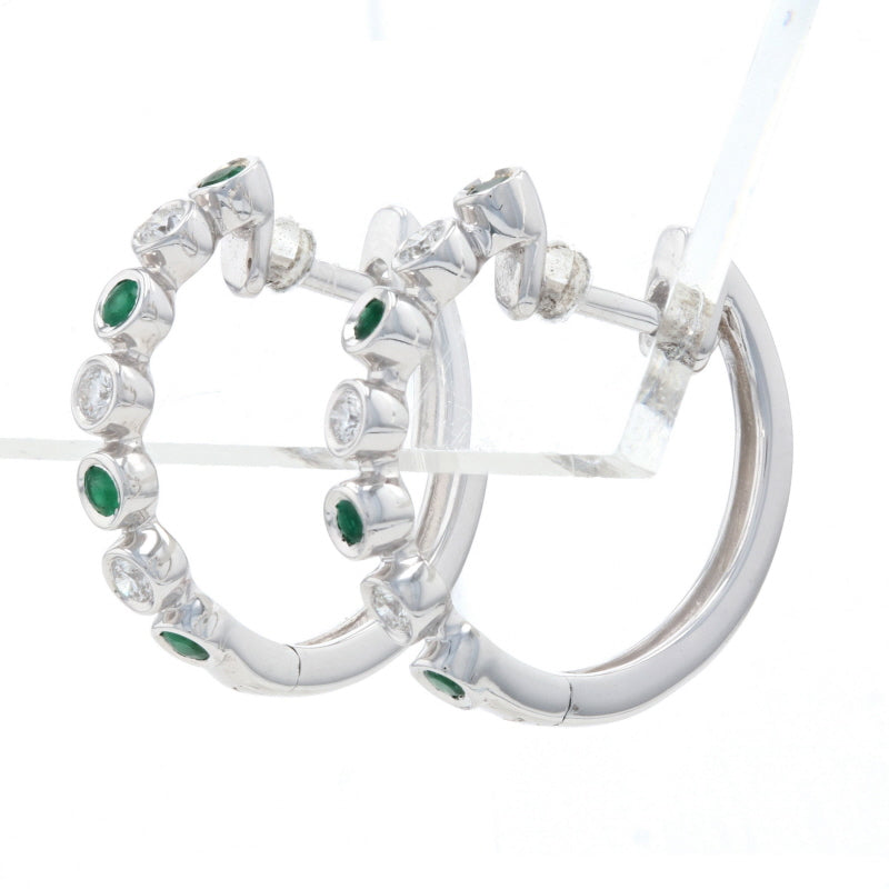 .16ctw Emerald & Diamond Earrings White Gold