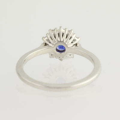 Sapphire & Diamond Halo Ring .88ctw