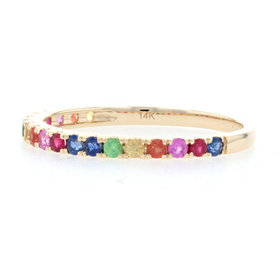 .44ctw Rainbow Sapphire Ring Yellow Gold