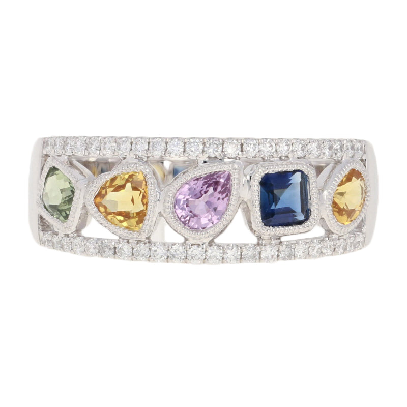 Multi-Color Sapphire & Diamond Ring