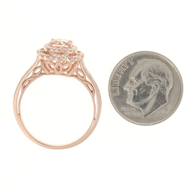 .64ct Morganite & Diamond Ring Rose Gold