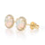 1.06ctw Opal and Diamond Earrings Yellow Gold