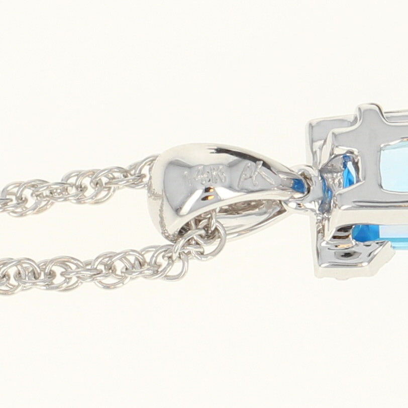Blue Topaz & Diamond Pendant Necklace