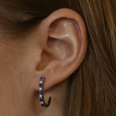 1.07ctw Sapphire & Diamond Earrings White Gold