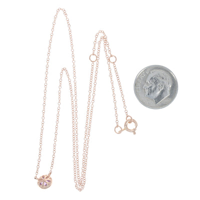 .31ct Amethyst & Diamond Necklace Rose Gold
