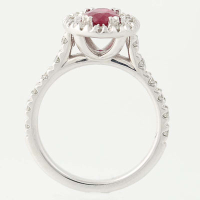 Ruby & Diamond Halo Ring 1.67ctw