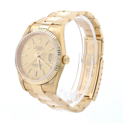 Rolex Oyster Perpetual Date 36mm Men's Wristwatch 15238 Yellow Gold
