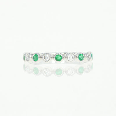 .38ctw Emerald & Diamond Ring White Gold
