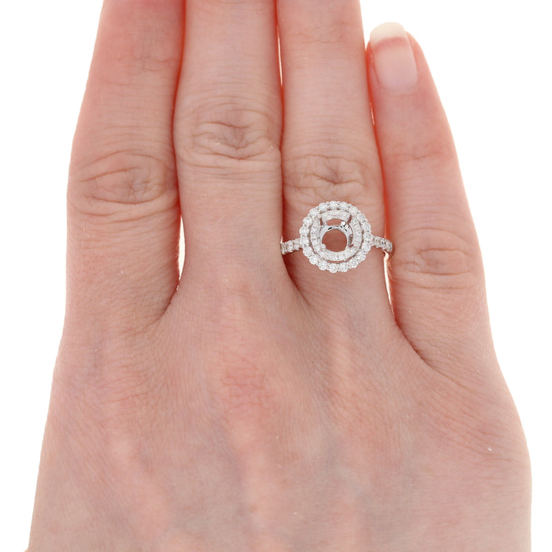 Semi-Mount Double Halo Engagement Ring