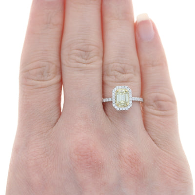 .82ct Fancy Yellow Diamond Ring Platinum & Yellow Gold