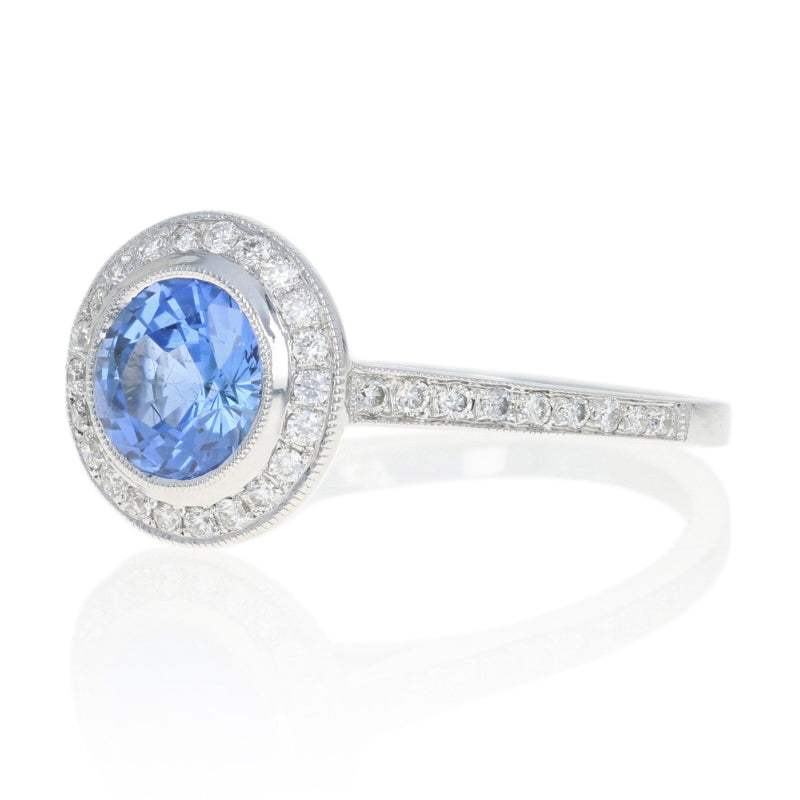 1.40ct Sapphire & Diamond Ring White Gold