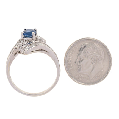 Sapphire & Diamond Bypass Ring