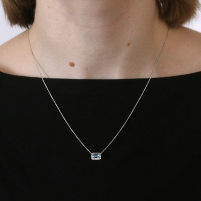 .50ct Aquamarine & Diamond Necklace White Gold