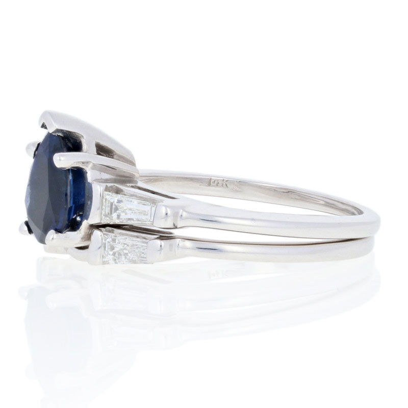 Sapphire & Diamond Engagement Ring & Wedding Band 1.32ct