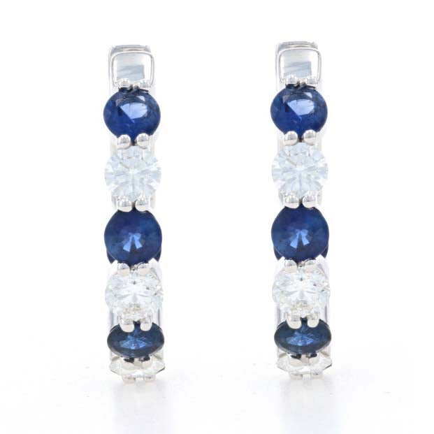 3.98ctw Sapphire & Diamond Earrings White Gold