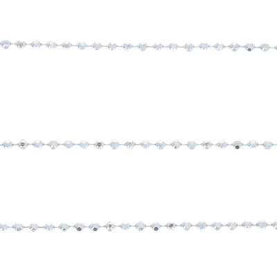 Diamond Cut Bead Chain Necklace White Gold