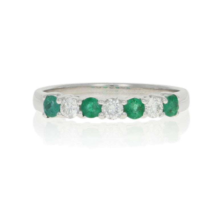 .37ctw Emerald & Diamond Ring White Gold