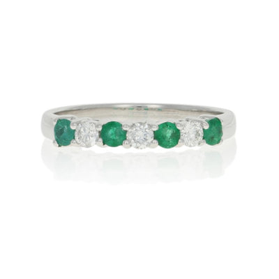 .37ctw Emerald & Diamond Ring White Gold