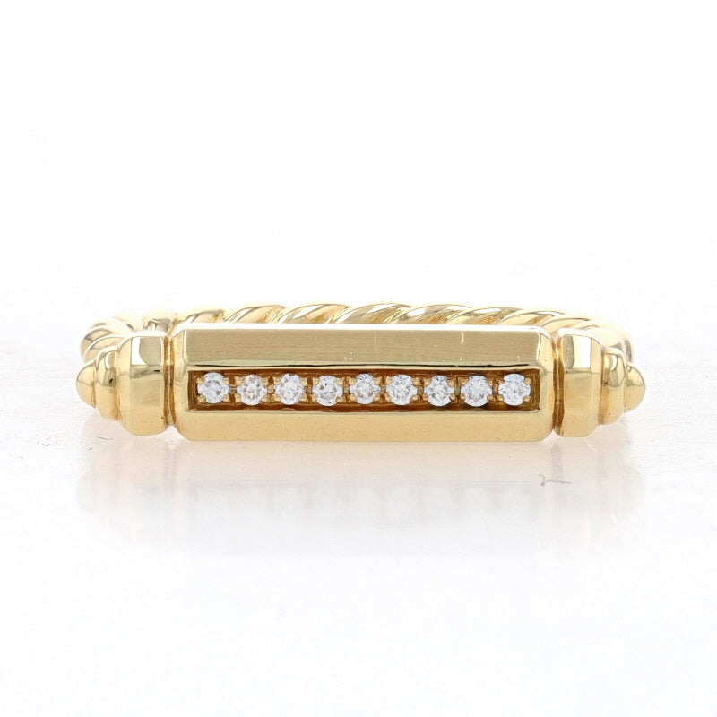 David Yurman Lexington Barrel Diamond Ring Yellow Gold