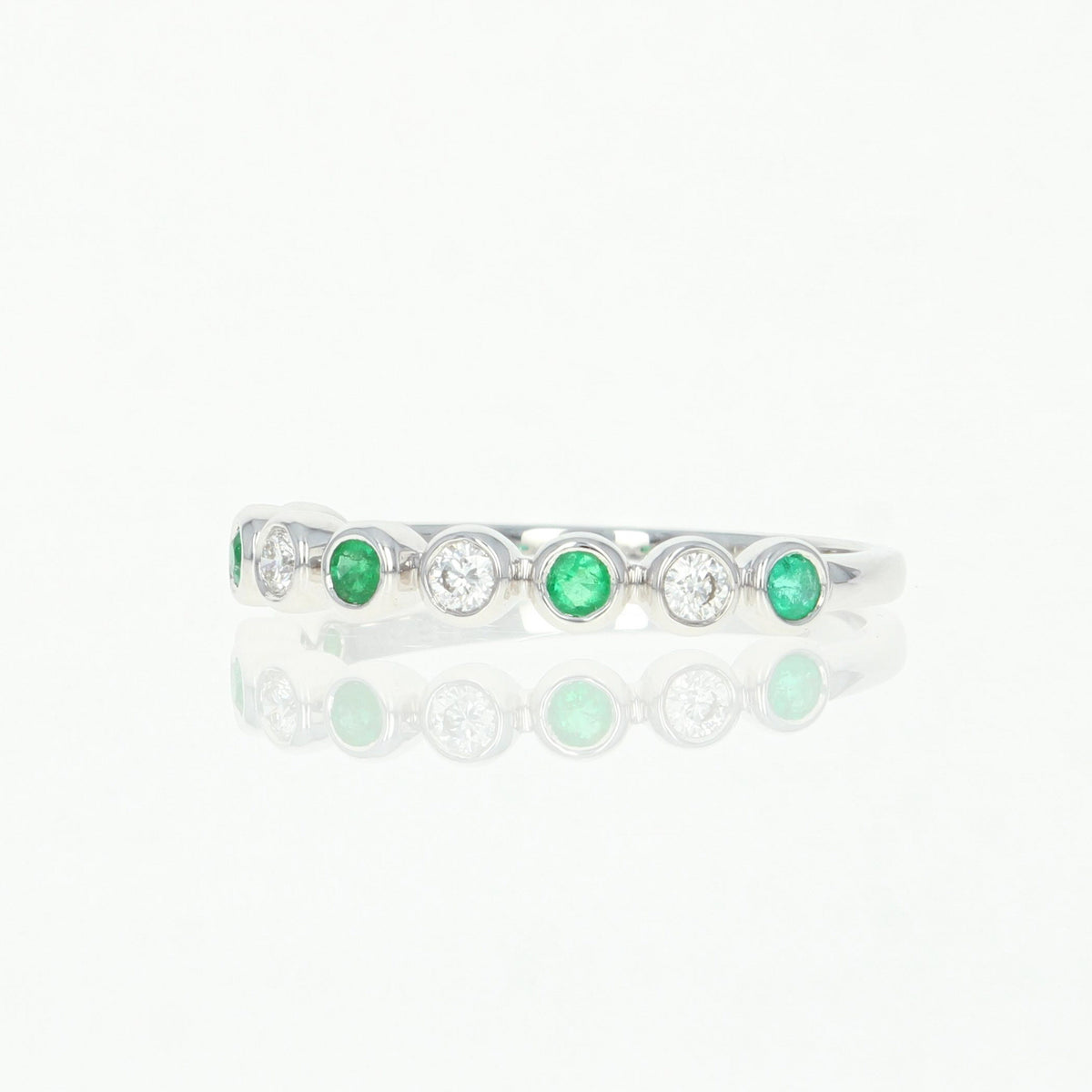 .38ctw Emerald & Diamond Ring White Gold