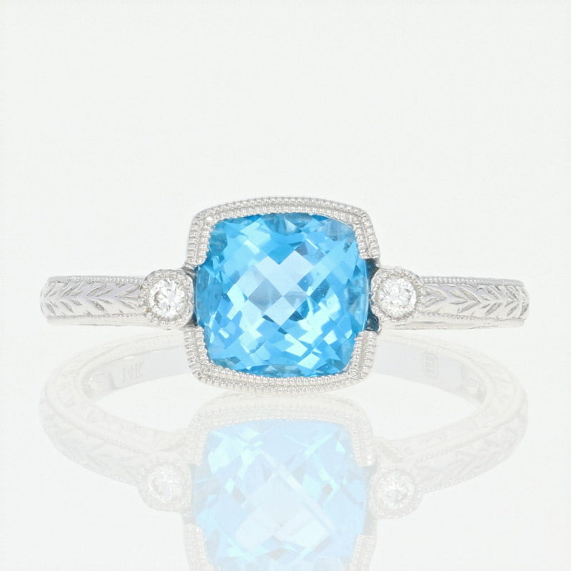 Blue Topaz & Diamond Ring 2.08ctw