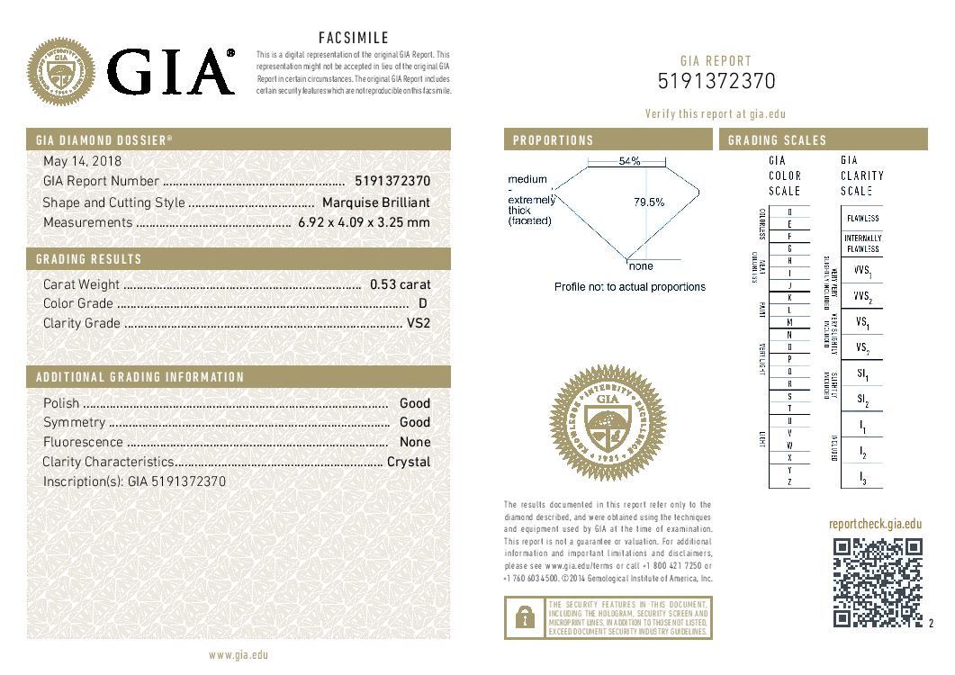 .53ct Marquise Loose Diamond GIA