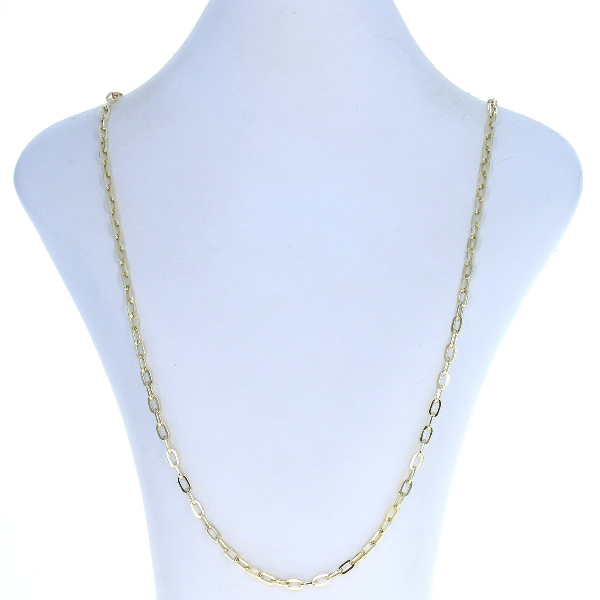 Paperclip Chain Necklace Yellow Gold