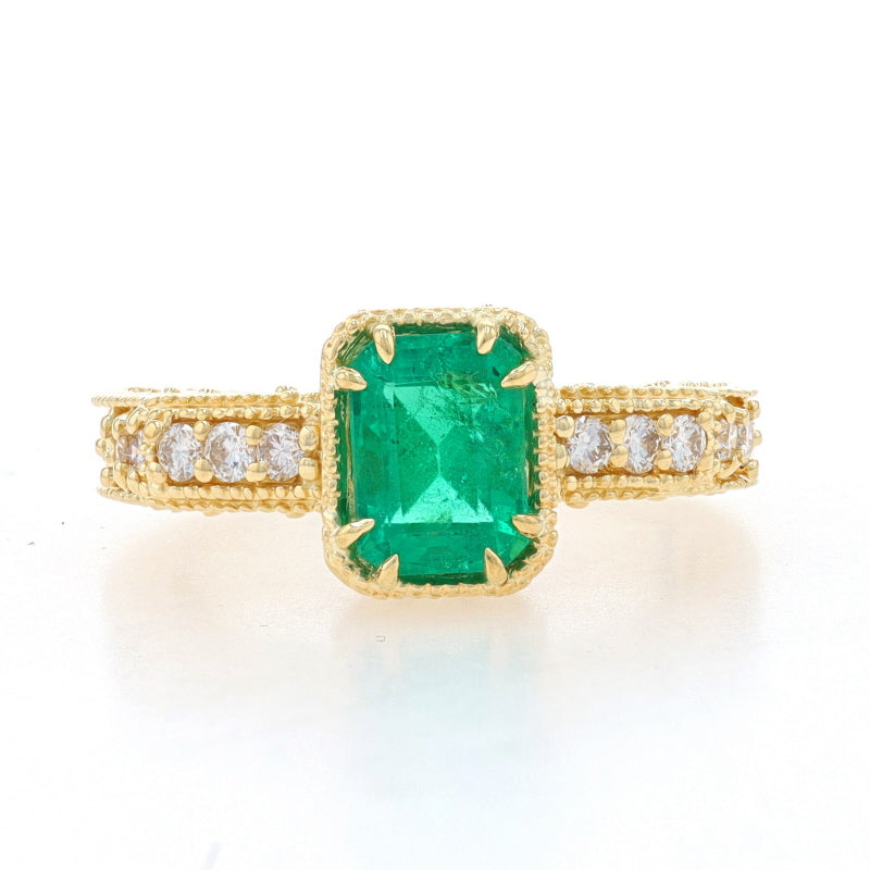 1.65ctw Emerald and Diamond Ring Yellow Gold