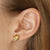 Oval Dot Earrings Yellow Gold