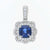 Sapphire & Diamond Double Halo Pendant