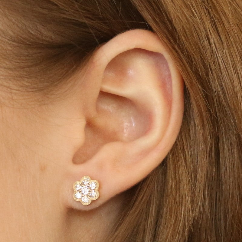 .75ctw Diamond Earrings Yellow Gold
