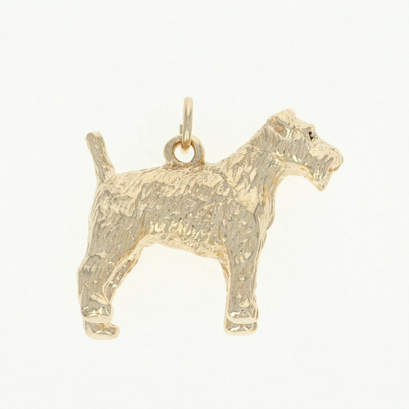 Terrier Dog Charm Yellow Gold