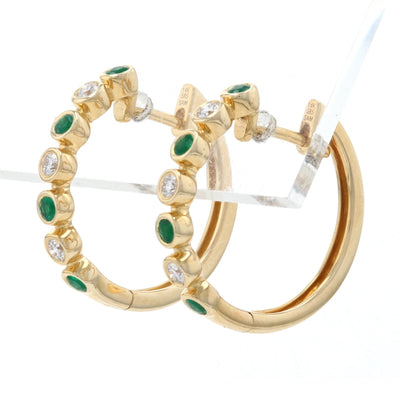 .25ctw Emerald & Diamond Earrings Yellow Gold