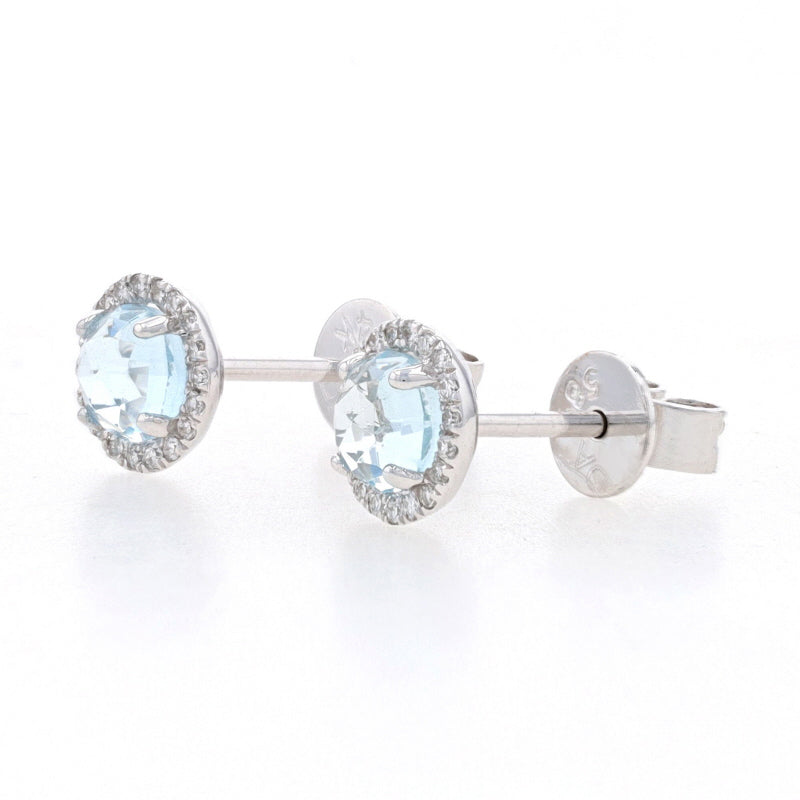 .76ctw Aquamarine Diamond Earrings White Gold