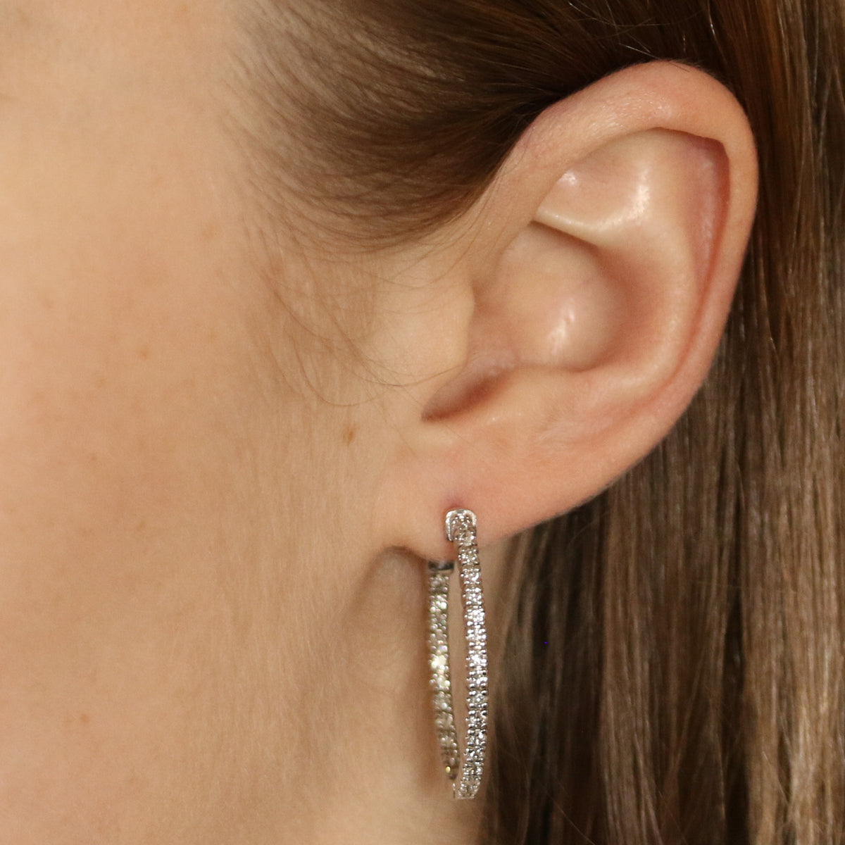 1.07ctw Inside-Out Hoops Diamond Earrings