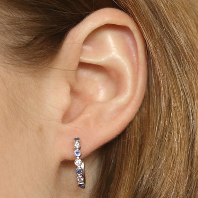 .25ctw Sapphire & Diamond Earrings White Gold
