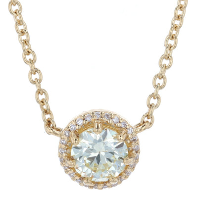.56ctw Diamond Reversible Halo Necklace Yellow Gold