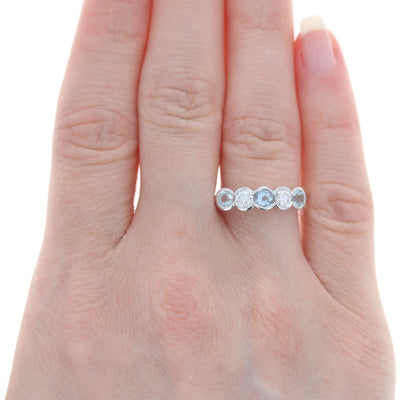 .50ctw Aquamarine & Diamond Ring White Gold